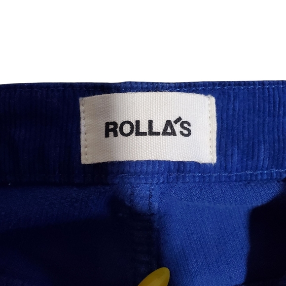 Rolla's Electric Blue Corduroy Straight High Rise Jeans / Pants Size 24 - Picture 6 of 11
